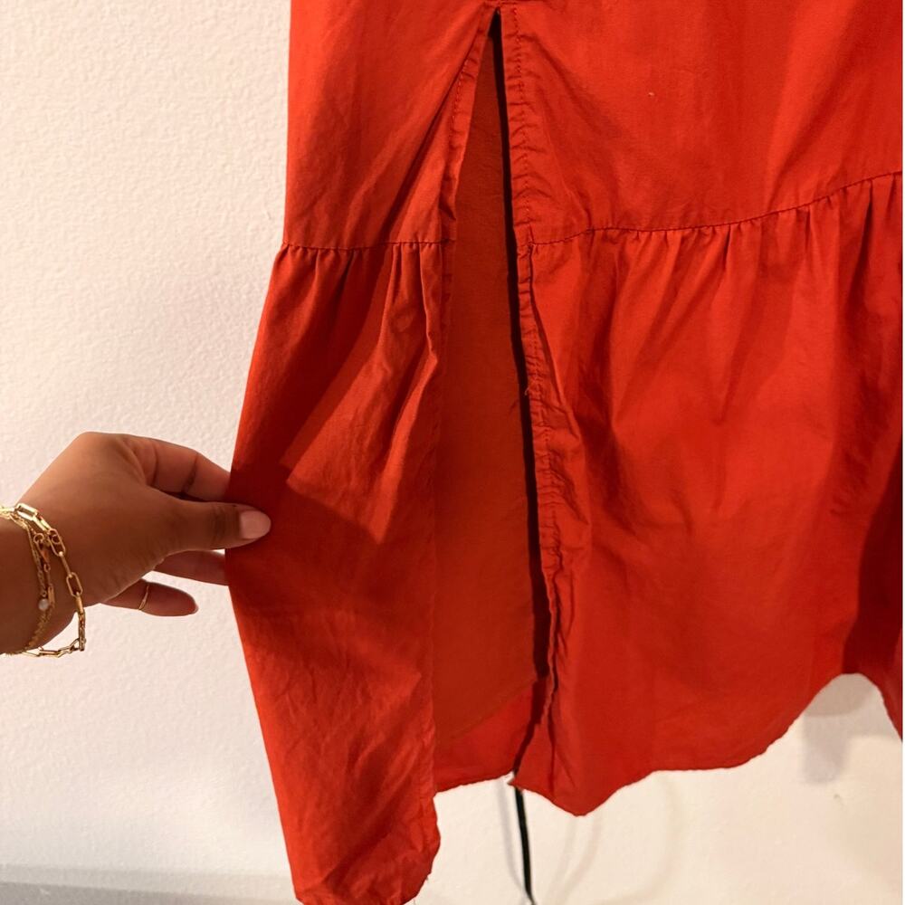 ASTR the Label orange Midi Dress with Puff Sleeves & Slit - Small - Picture 8 of 10